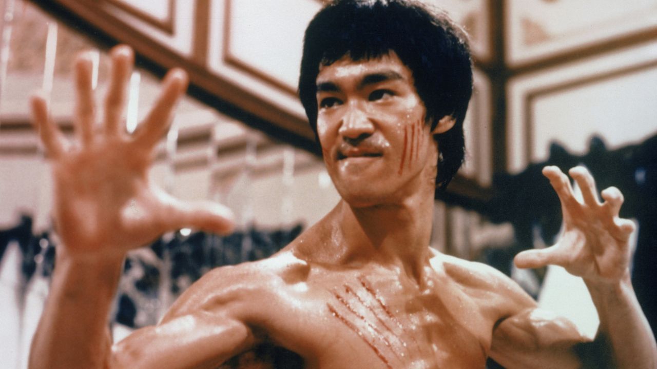 Bruce Lee in a martial arts pose